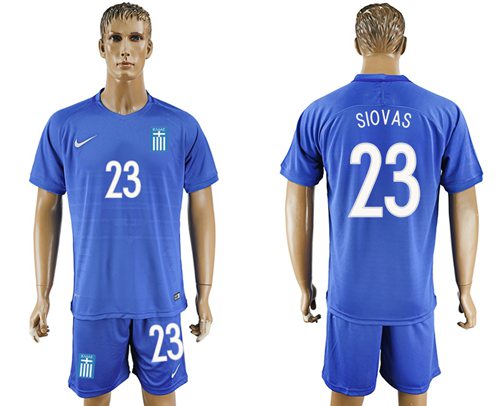 Greece #23 Siovas Away Soccer Country Jersey